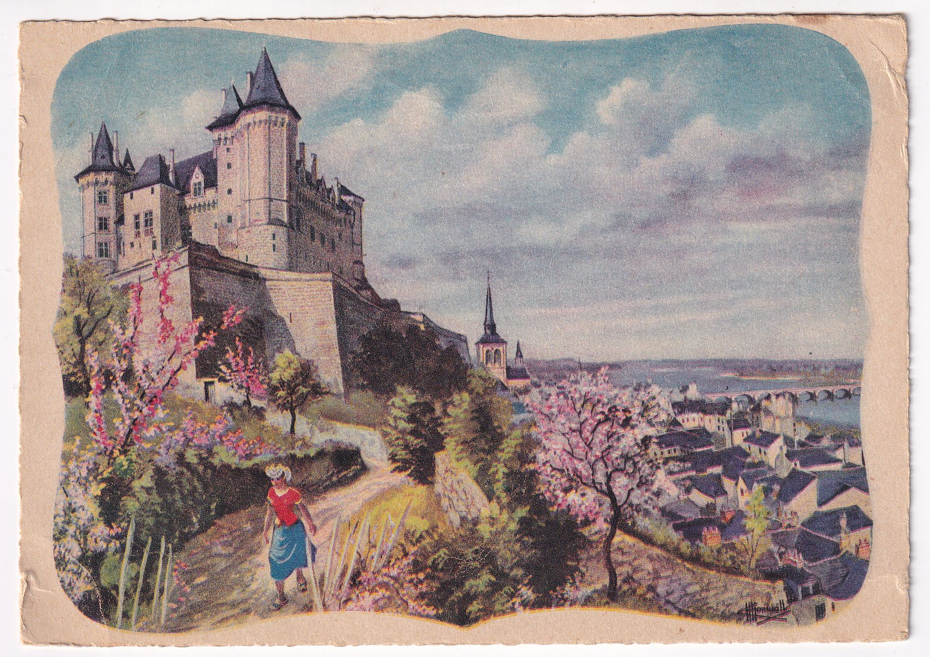 Carte postale Châteaux de la Loire Saumur éditions Gaby