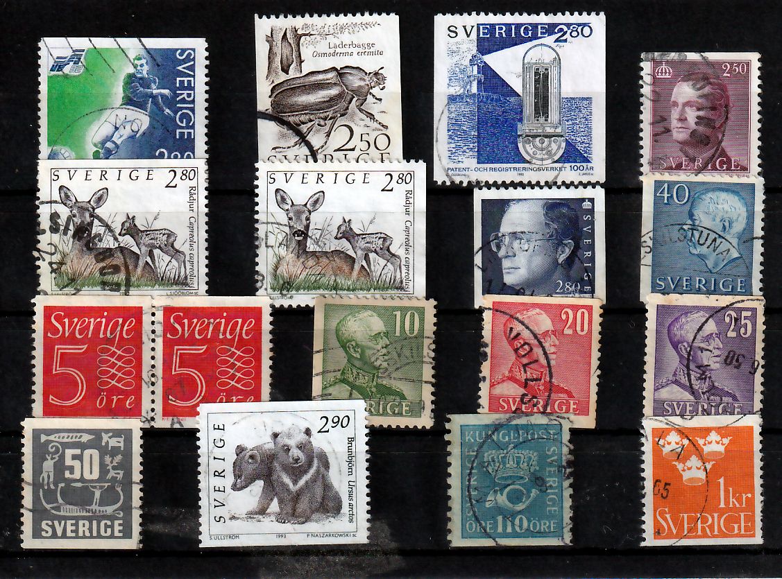 Lot de timbres Suède sverige divers sujets