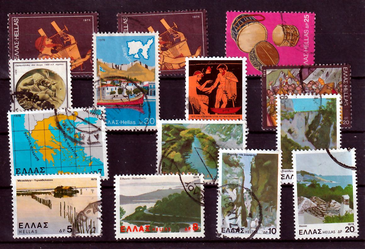 Lot de timbres Grèce Helas divers sujets