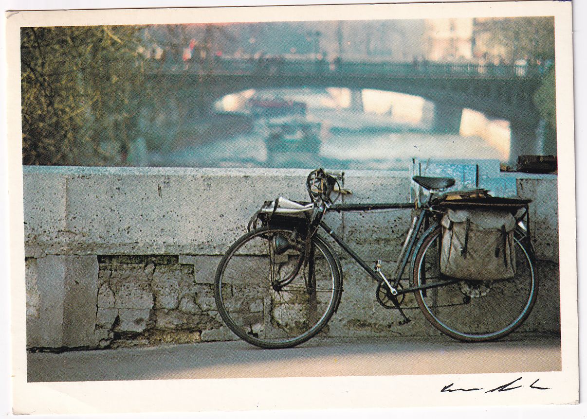 Carte Postale d art les bicyclettes de Carlos Sapaventa vélo