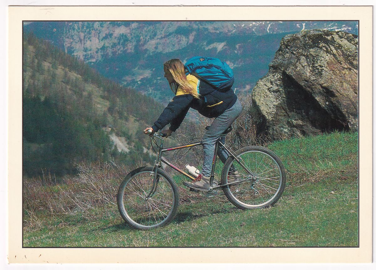 Carte Postale vélo tout terrain VTT Molines en Queyras