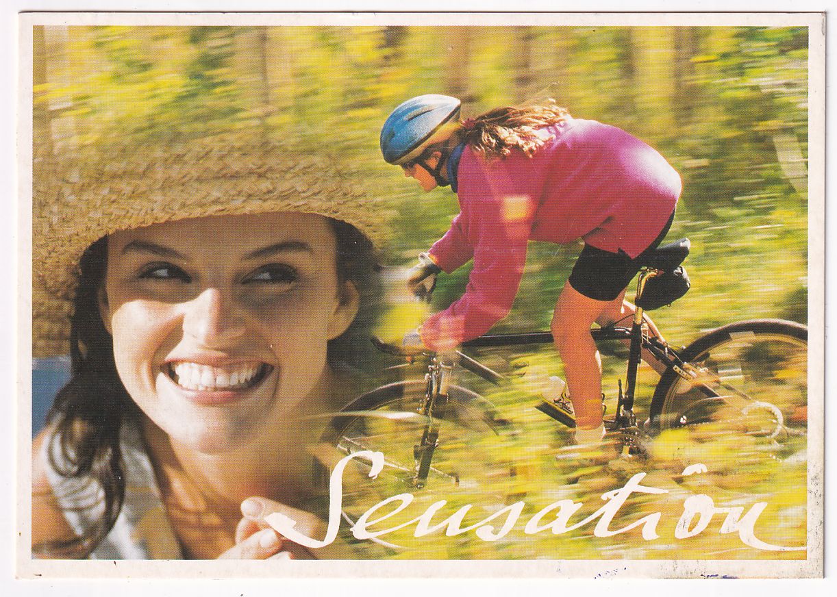 Carte Postale entier postale vélo VTT femme