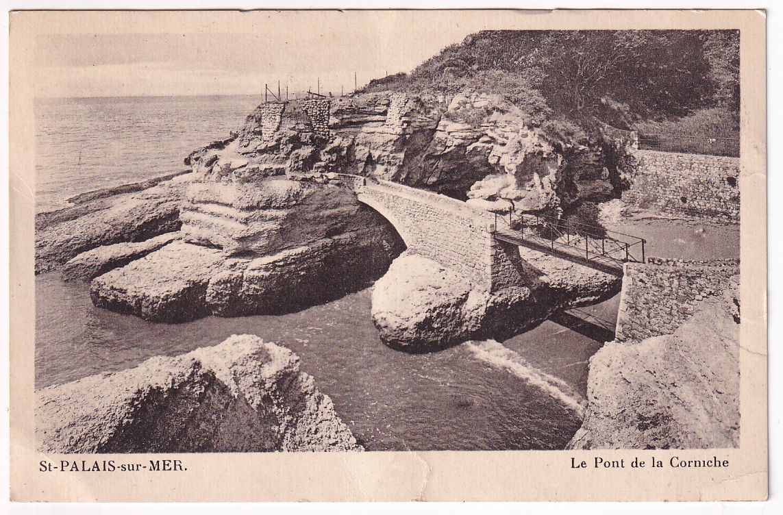 Carte postale Saint-Palais-sur-Mer le pont de la corniche 1950