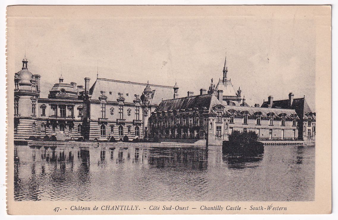 Carte postale Château de Chantilly côté sud-ouest