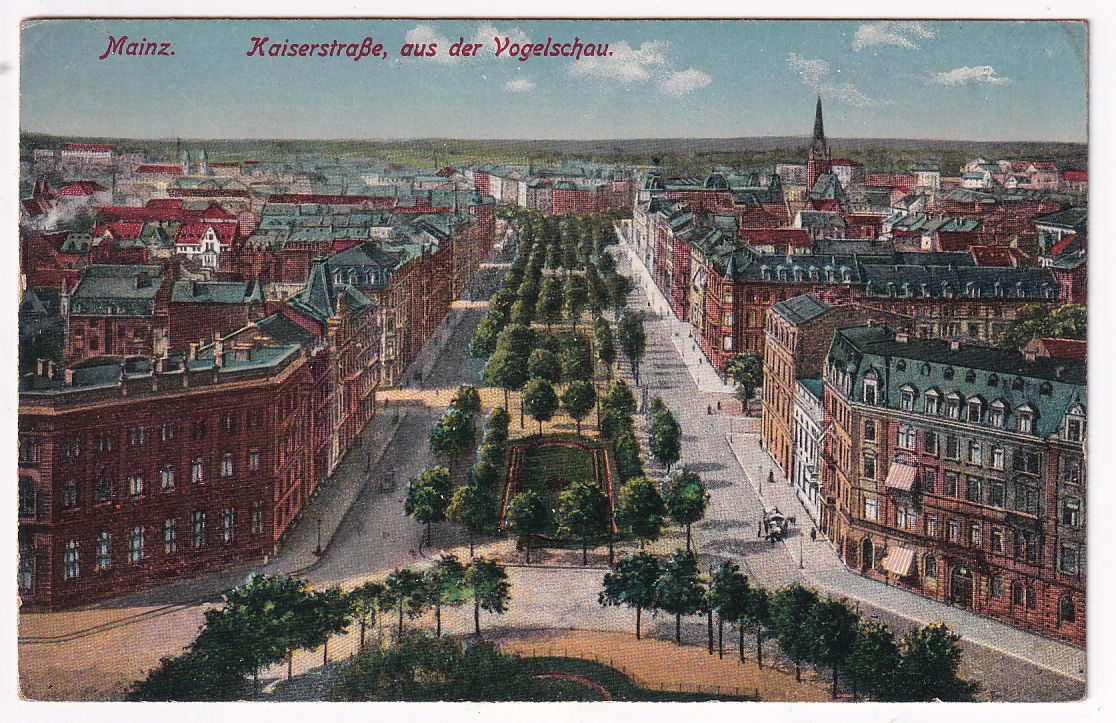 Carte postale Allemagne Mainz Kaiserstrabe aus der Vogelschau