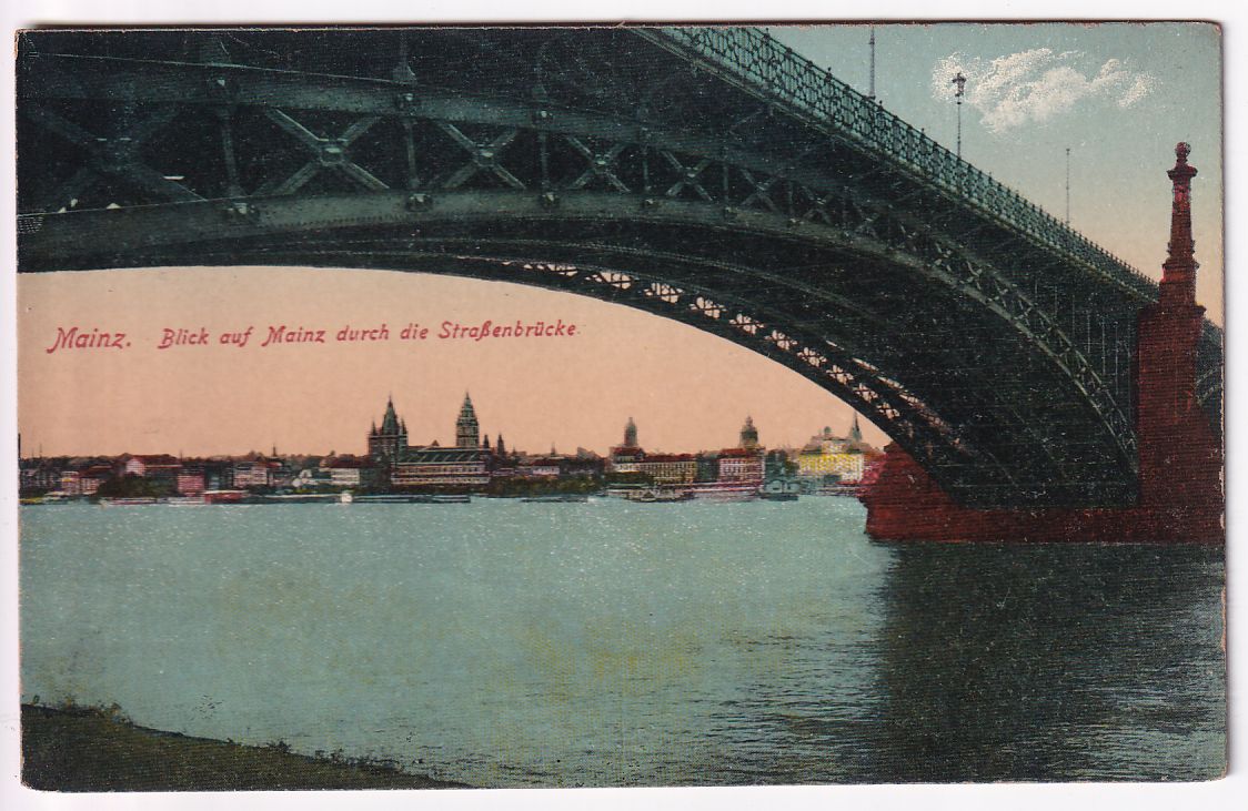 Carte postale Allemagne Mainz Blick auf Mainz durch die Strabenbrucke