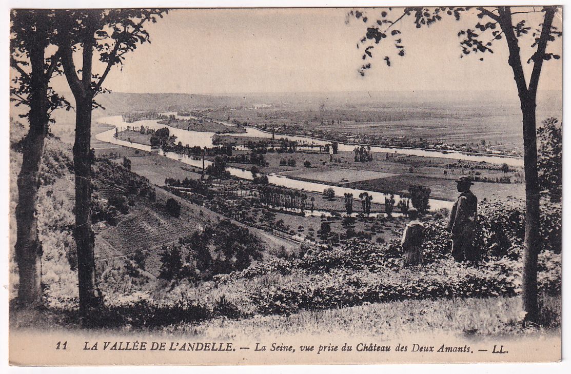 Carte postale la vallée de l'Andelle la Sein, vue prise du château des Deux Amants