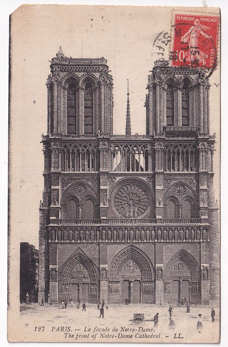 Carte postale Paris la façade de Notre Dame