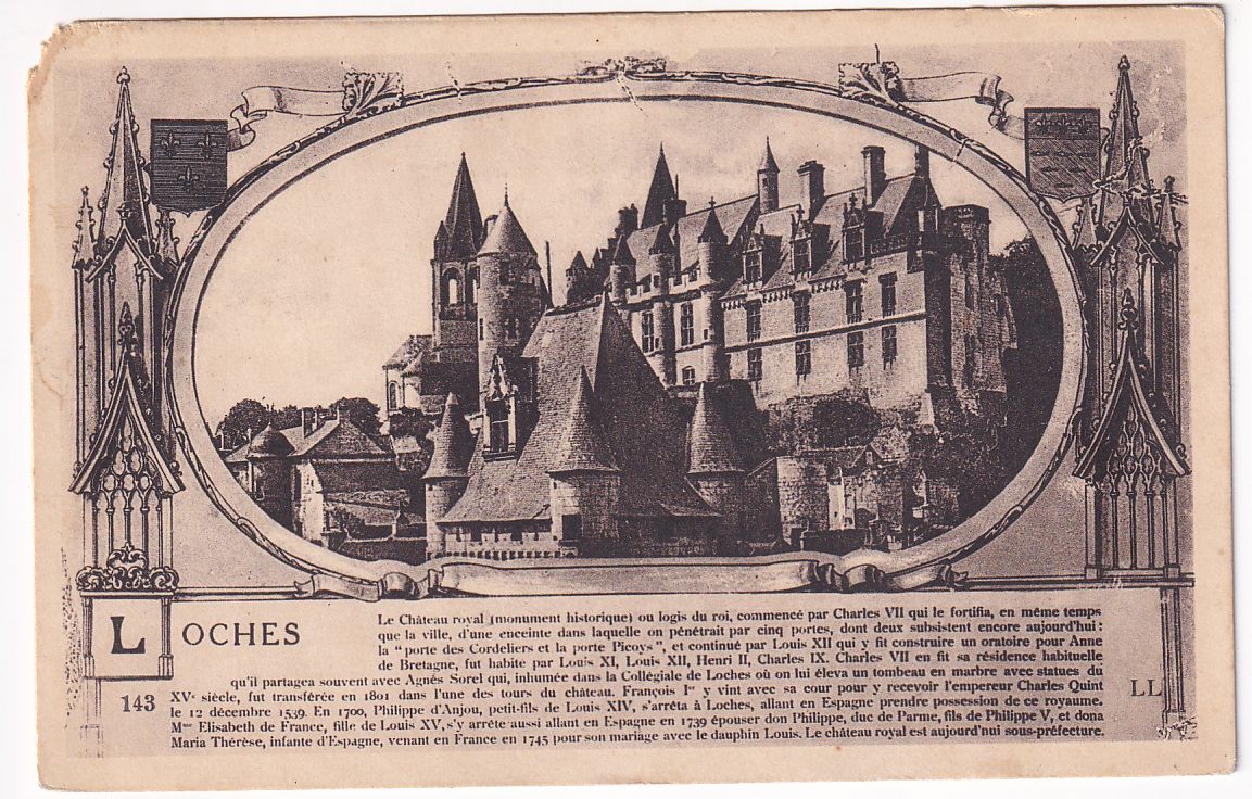 Carte postale Loches le château