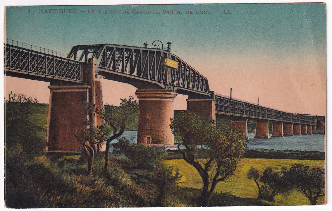 Carte postale Martigues le viaduc de Caronte 943 m de long