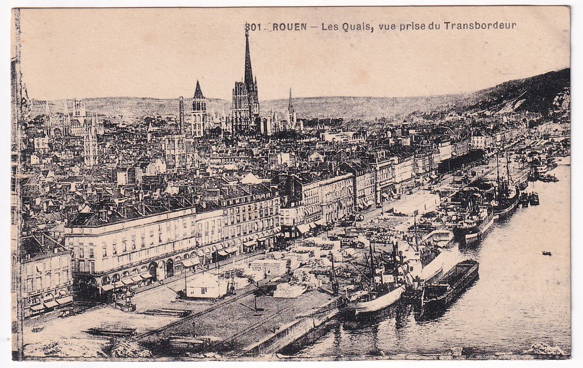 Carte postale Rouen les quais vue prise du transbordeur