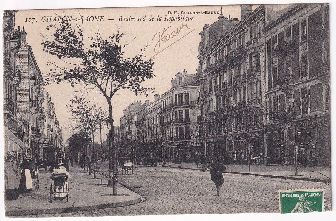 Carte postale Chalon sur Saône boulevard de la république