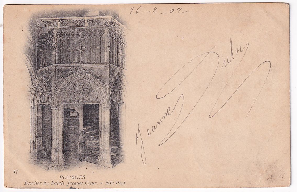 Carte postale Bourges escalier du palais Jacques Cœur