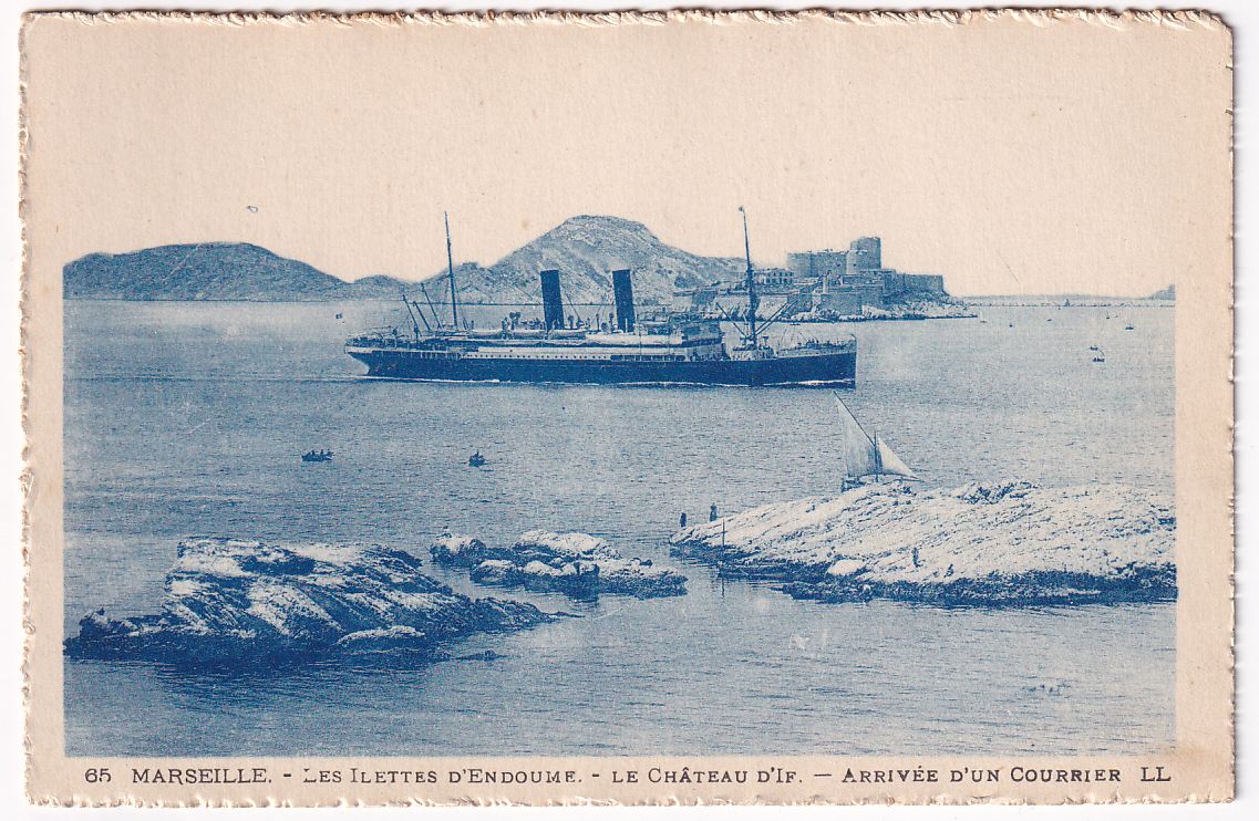 Carte postale Marseille les ilettes d Endoume le château d'If arrivée d'un courrier