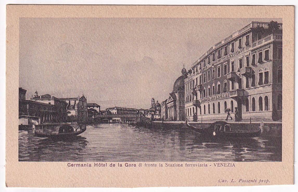 Carte postale germania hôtel de la gara di fronte la stazione ferroviaria Venezia Venize