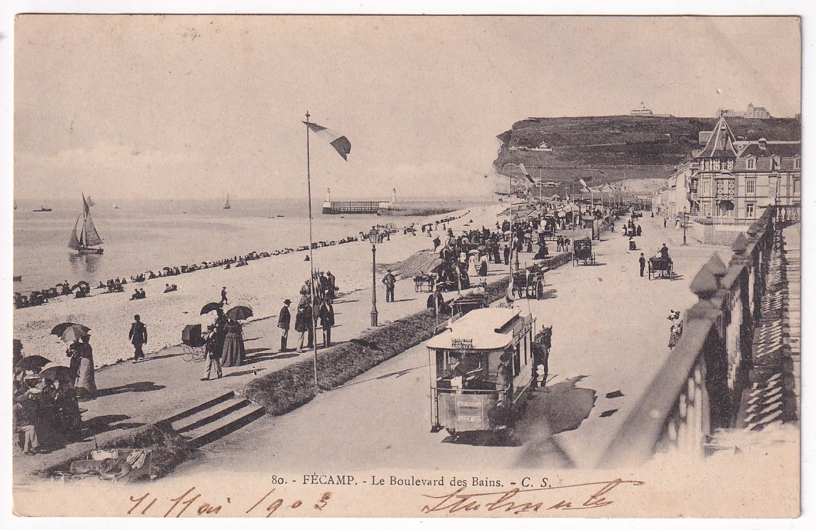 Carte postale Fécamp le boulevard des bains