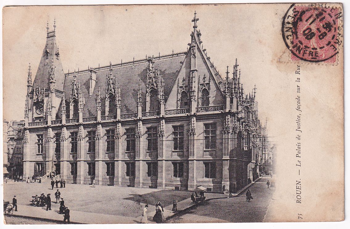 Carte postale Rouen le palais de justice façade sur la rue