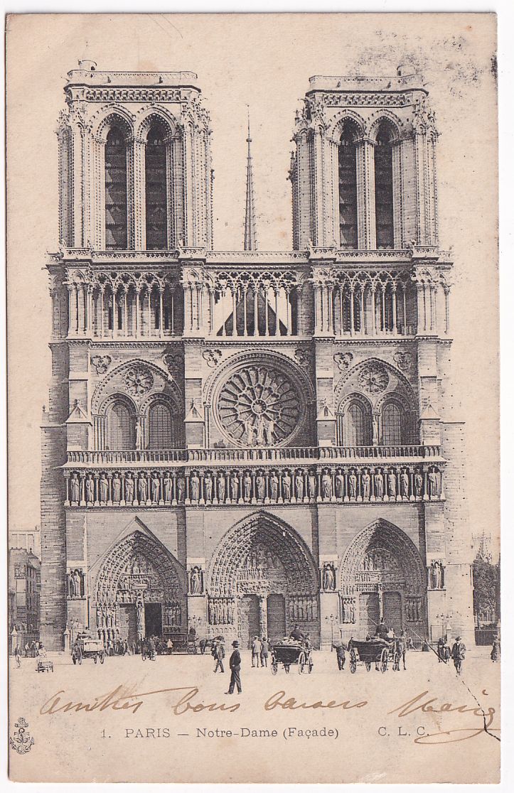 Carte postale Paris Notre Dame façade