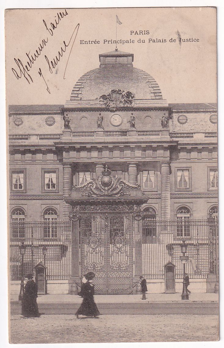 Carte postale Paris entrée principale du palais de Justice