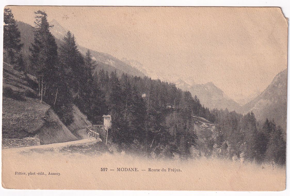 Carte postale Modane route de Fréjus