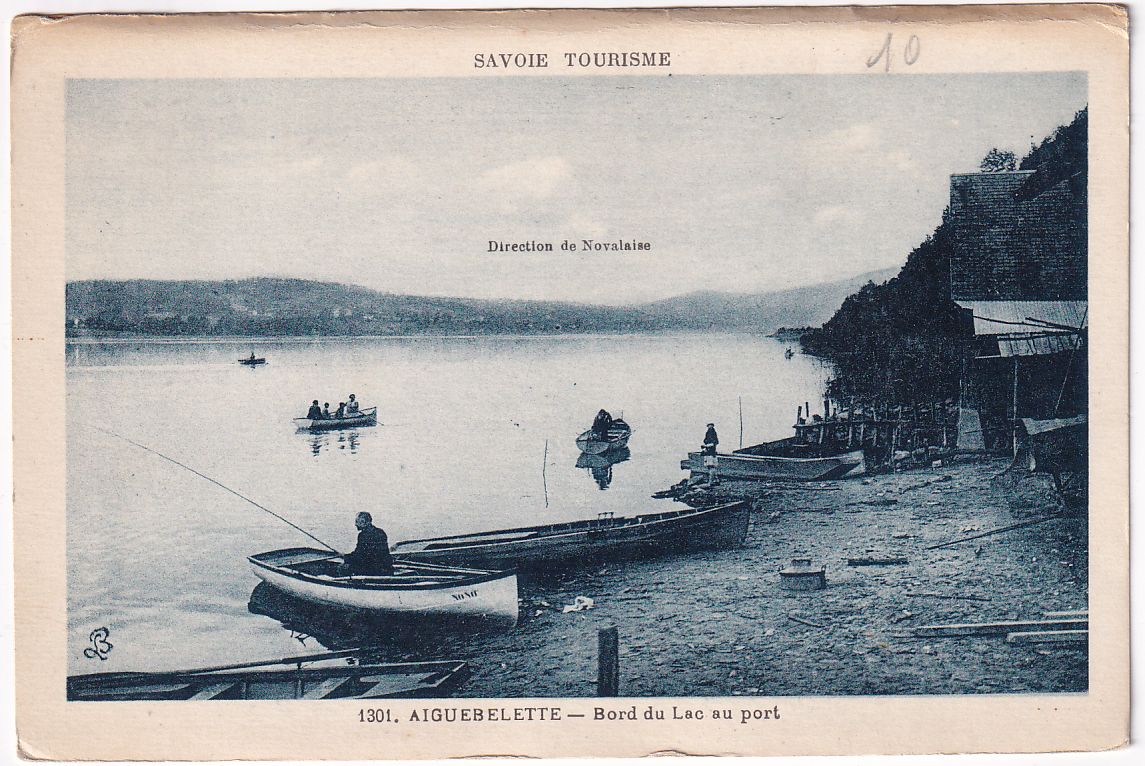 Carte postale Aiguebelette bord du lac au port