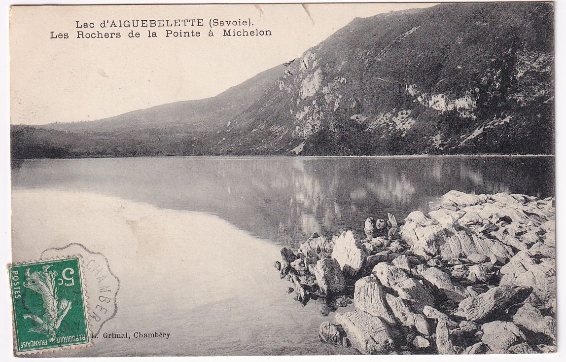 Carte postale le lac d'Aiguebelette les rochers de la pointe à Michelon