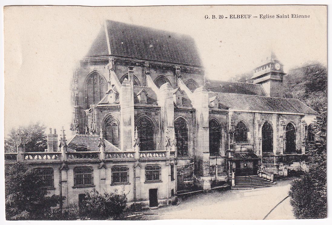 Carte postale Elbeuf église Saint Etienne