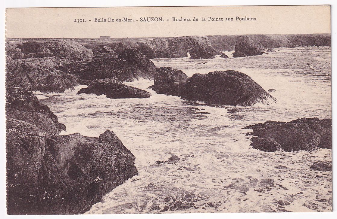 Carte postale Belle ile en Mer Bangor rochers de la pointe aux poulains