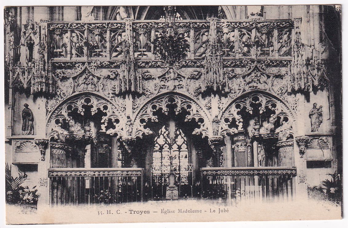 Carte postale Troyes église Madelaine la Jubé