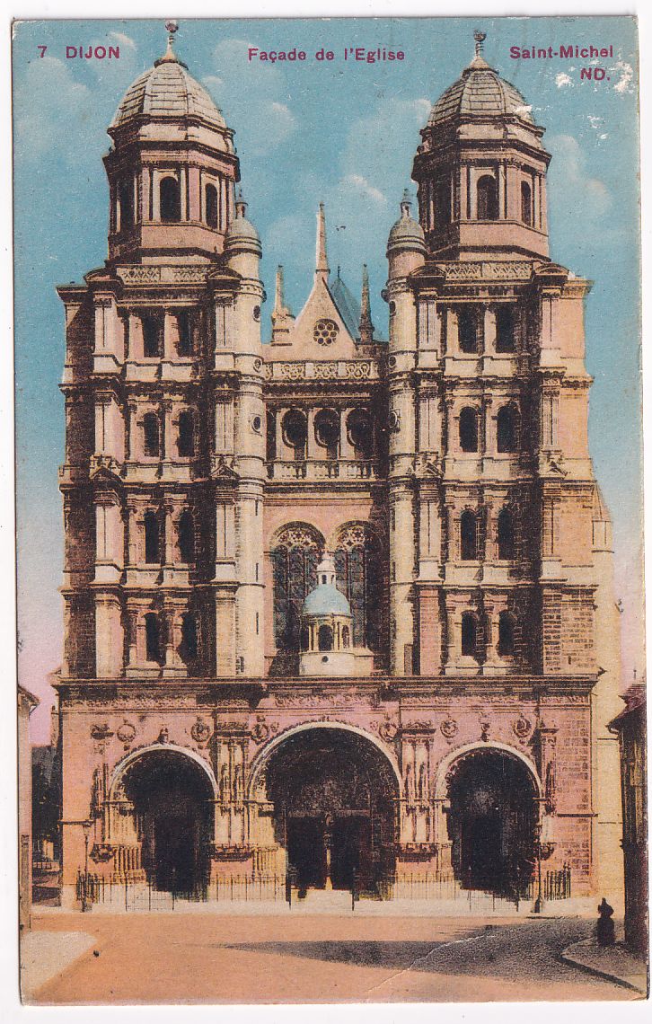 Carte postale Dijon façade de l'église Saint-Michel