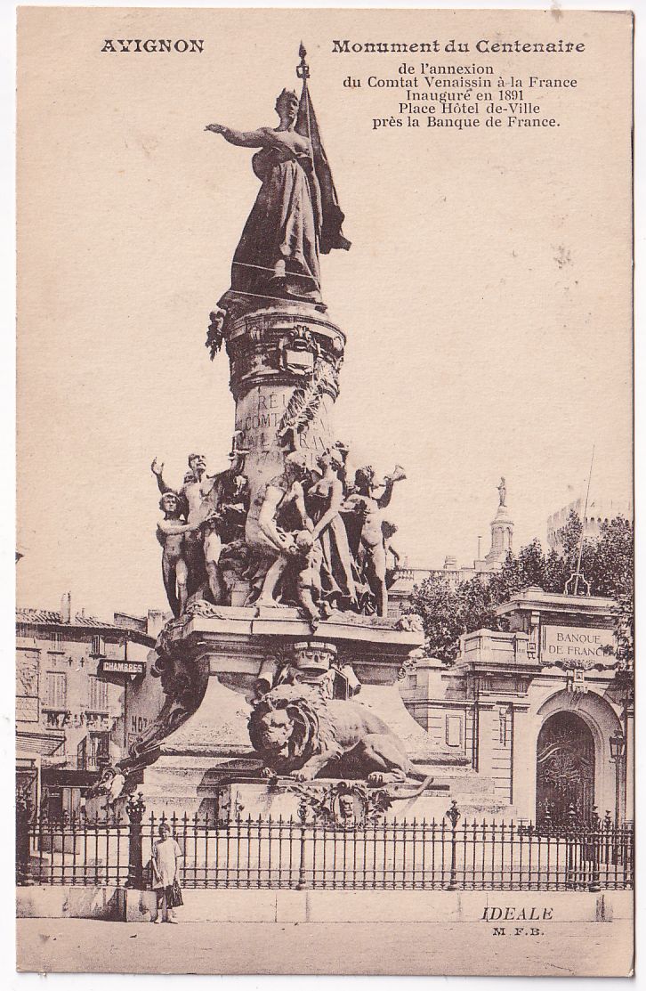 Carte postale Avignon monument du centenaire