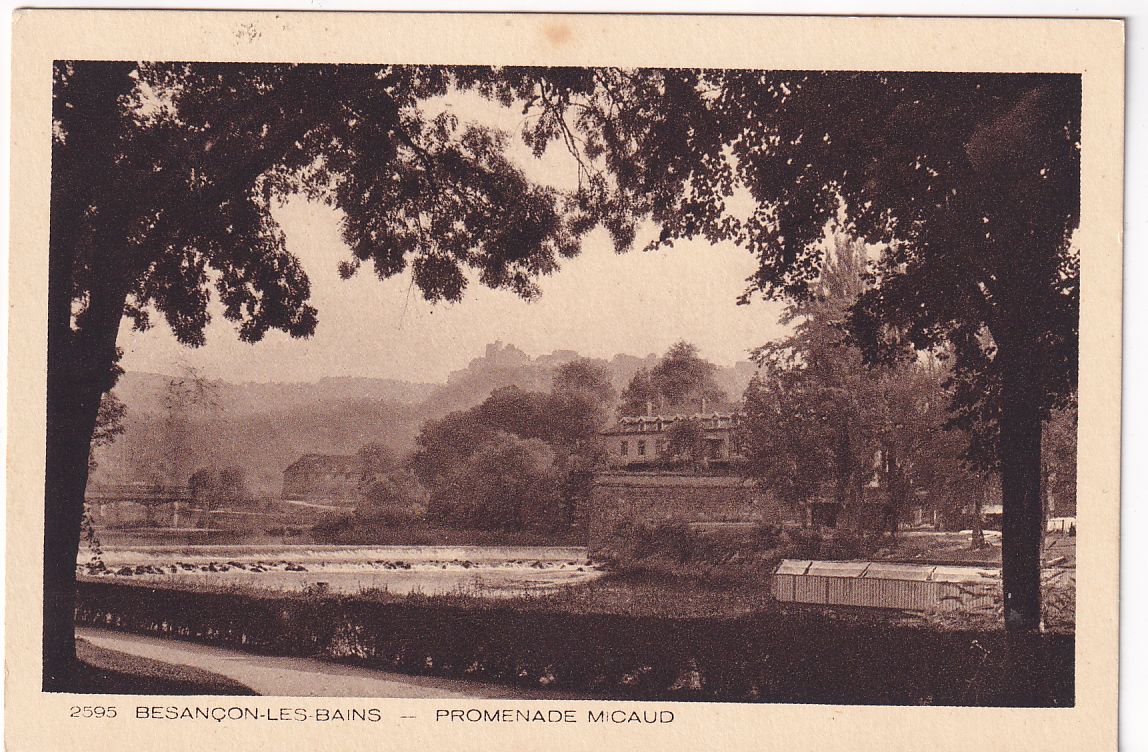 Carte postale Besançon-les-bains palais promenade Micaud