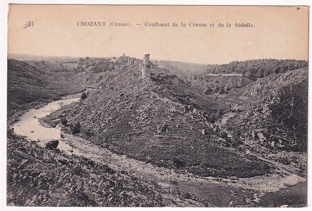 Carte postale Crozant confluent de la Creuse et de la Sédelle