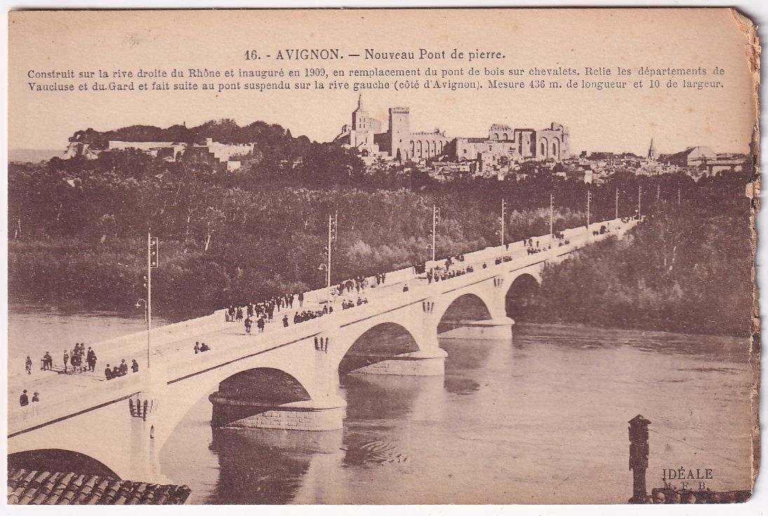 Carte postale Avignon nouveau pont de pierre