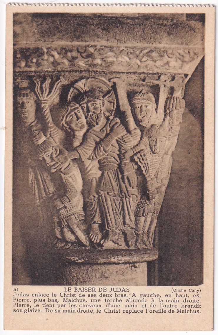 Carte postale le baiser de judas église saint Nectaire