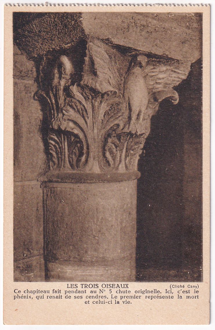 Carte postale les trois oiseaux église saint Nectaire