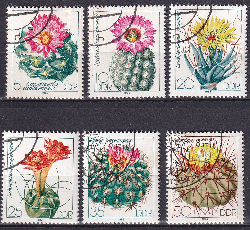 Timbre Allemagne Orientale n° 2445 au 2450 série culture des cactées
