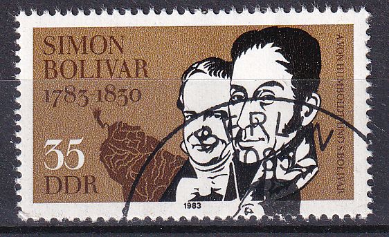 Timbre Allemagne Orientale n° 2459 obl bicentenaire de la naissance de Simon Bolivar