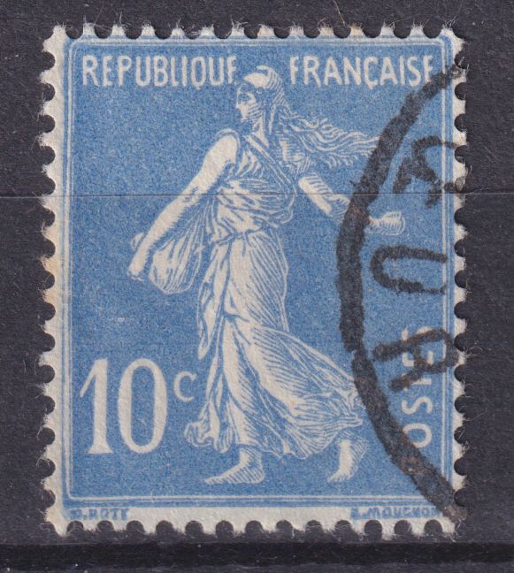 Timbre France n° 279 obl type Semeuse fond plein