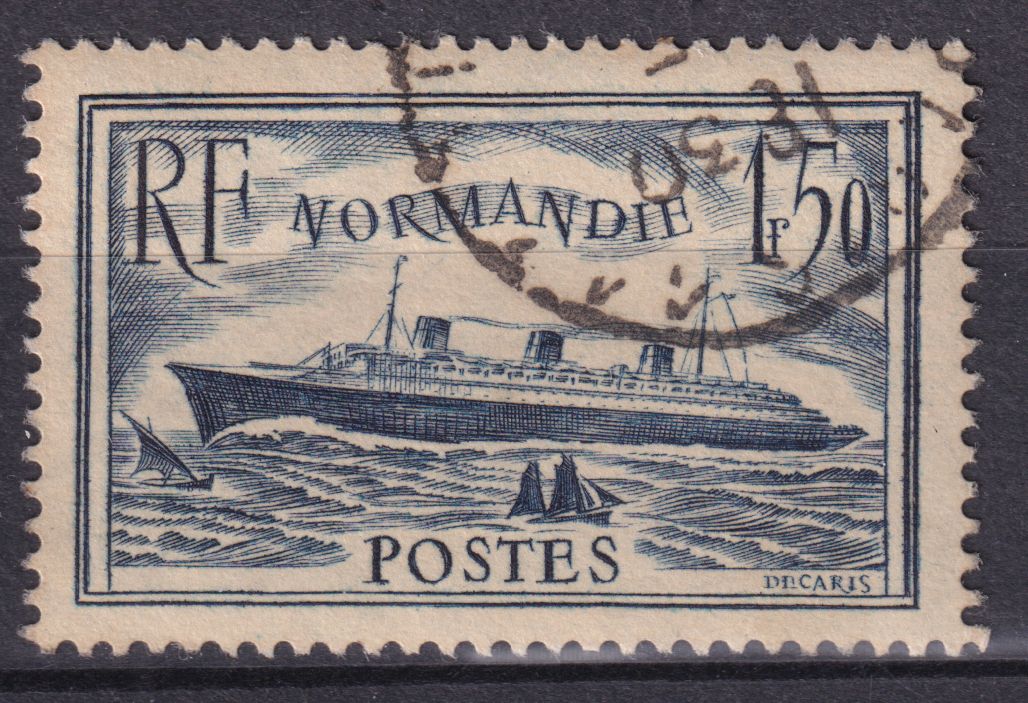 Timbre France n° 299 obl Paquebot Normandie