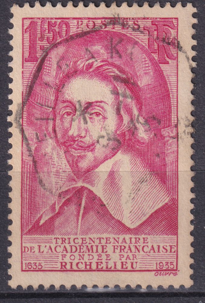 Timbre France n° 305 obl Armand-Jean Du Plessis cardinal de Richelieu