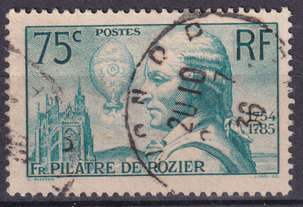 Timbre France n° 313 obl François Pilâtre de Rozier aéronaute