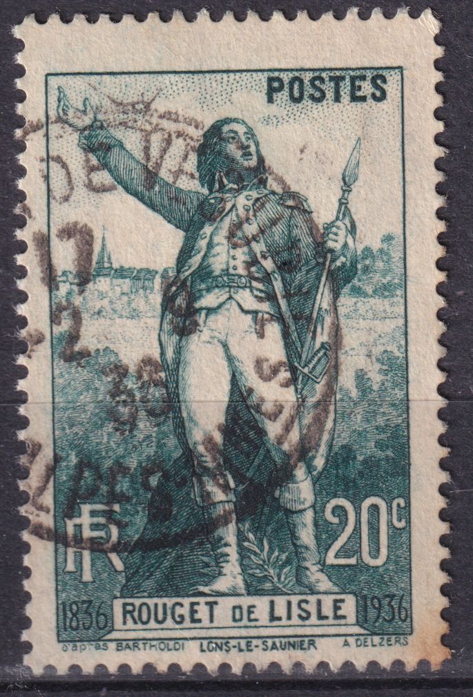 Timbre France n° 314 obl Claude Rouget de Lisle