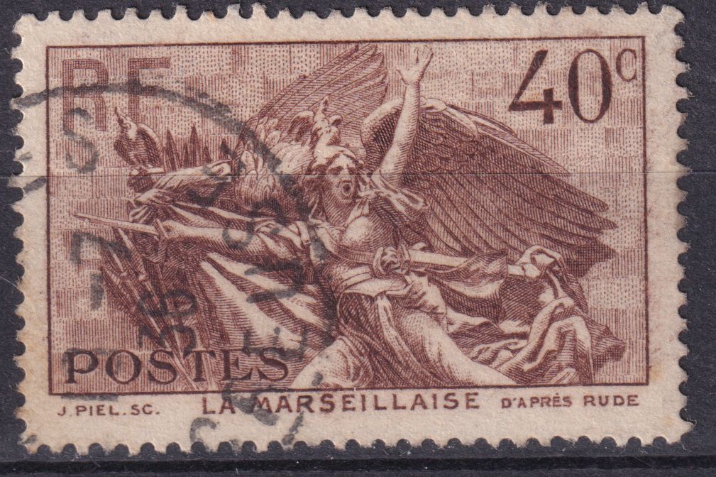Timbre France n° 315 obl la Marseillaise de Rude de l'Arc de Triomphe