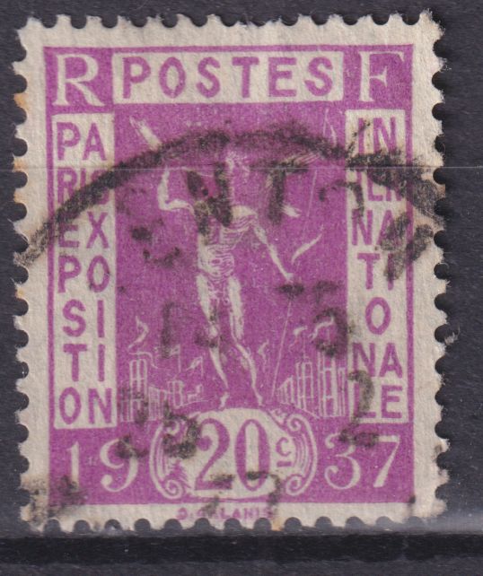 Timbre France n° 322 obl propagande pour l exposition de Paris