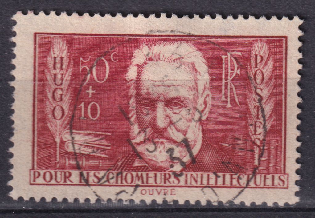 Timbre France n° 332 obl Louis Pasteur au profit des chômeurs intellectuels