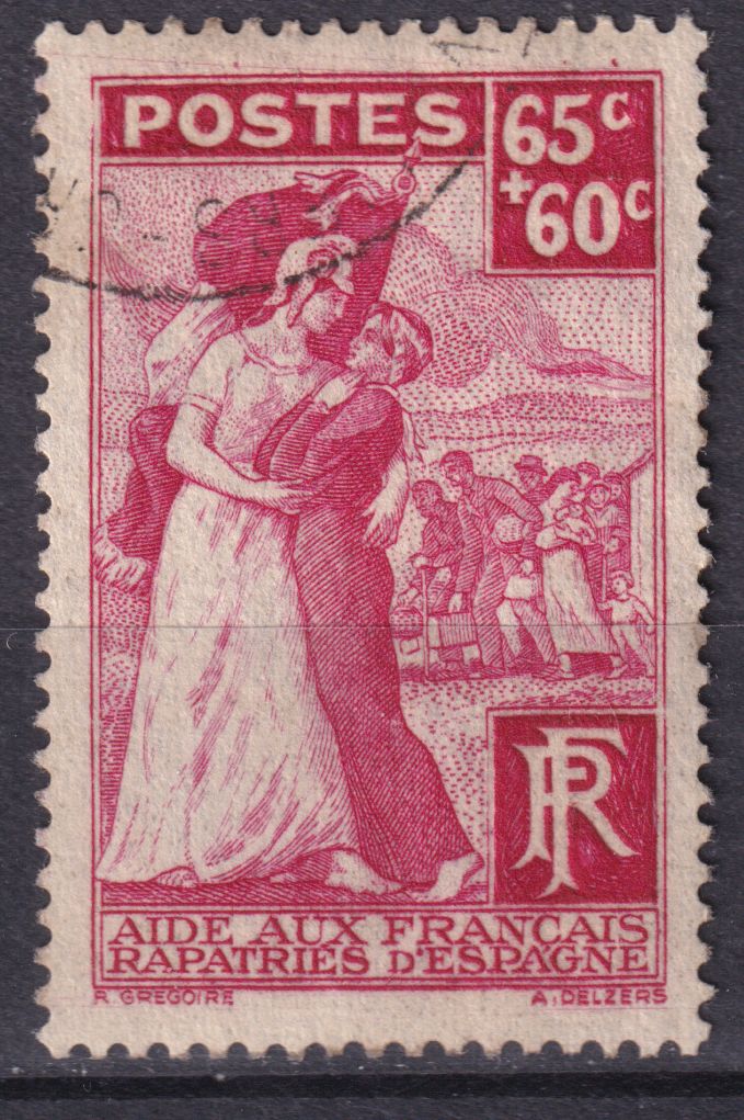 Timbre France n° 401 obl Français rapatriés d 'Espagne