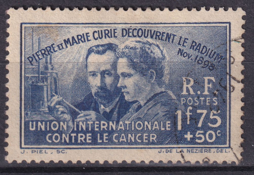 Timbre France n° 402 obl Pierre et Mairie Curie