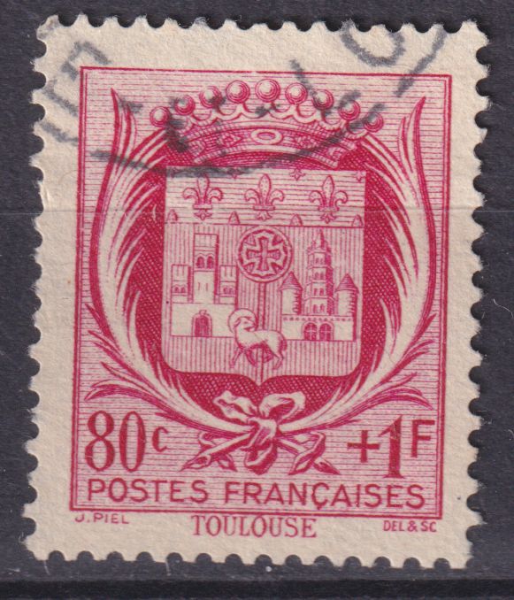 Timbre France n° 530 obl armoirie de ville Toulouse