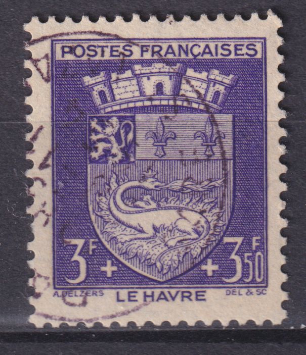 Timbre France n° 561 obl armoirie de ville le Havre